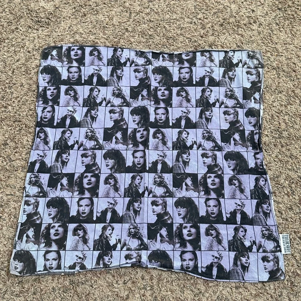 Taylor Swift The Eras Tour Official Bandana Black White Portrait Grid Scarf READ